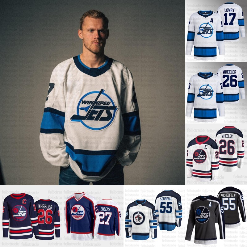 

2023 Reverse Retro Jersey Winnipeg Jets Josh Morrissey Adam Lowry Nikolaj Ehlers Blake Wheeler Mark Scheifele Mason Appleton Cole Perfetti Dominic Toninato, Replica blue youth s-xl