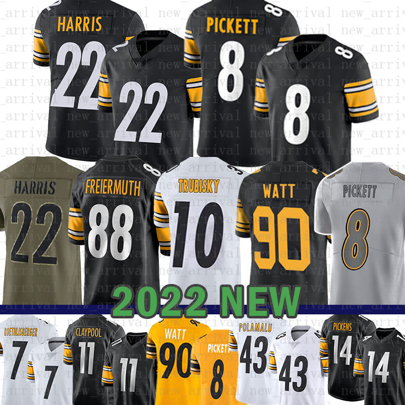 

Najee Harris Kenny Pickett Football Jersey Pat Freiermuth T.J. Watt Mitchell Trubisky Chase Claypool Minkah Fitzpatrick Steelers Roethlisberger Polamalu Johnson, Mens-gr