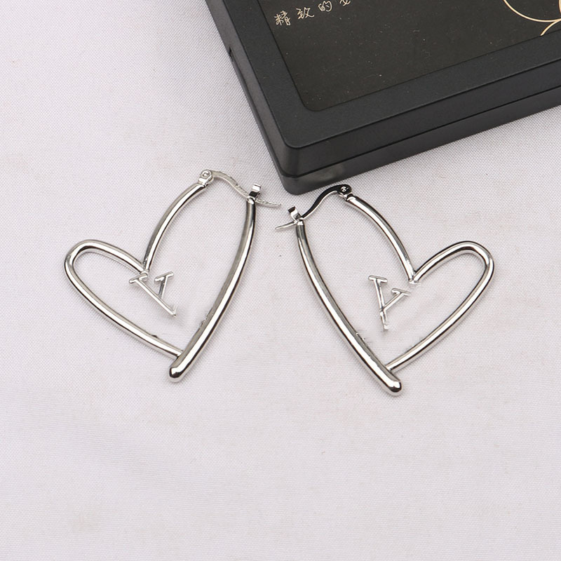 

18K Gold Plated Luxury Brand Designers Letters Stud Clip Chain Heart Geometric Famous Women 925 Silver Crystal Rhinestone Earring Wedding Party Jewerlry Love Gifts