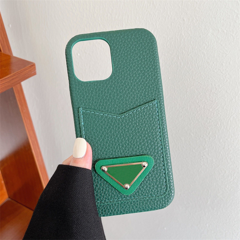 

Designer Brand Luxury Phone Cases Classic Letters Leather Card Pockrt iPhone Cover For iPhone11 12 13 Pro Max 14 14Plus 14Pro 14ProMax, Black