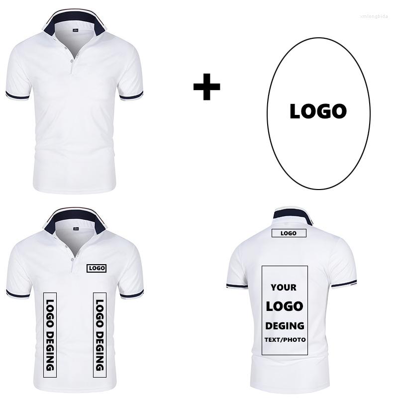 Men&#039;s Polos Summer Short Sleeve Solid Classic Polo Shirts Custom Printed Design Po Logo For Business Staff Company Uniform-image-813015307