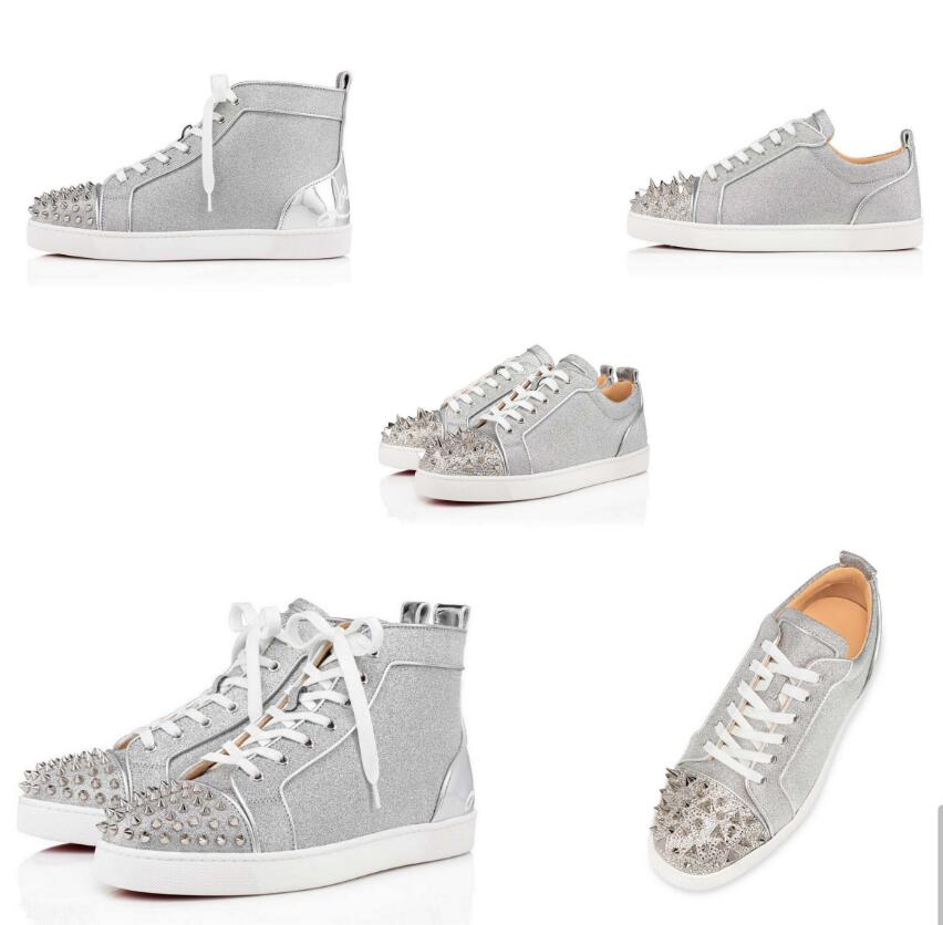 Créateur de mode Chaussures décontractées masculines Red Soles Junior P Pik High-Top Sneaker Soled Junior Women's 35-48