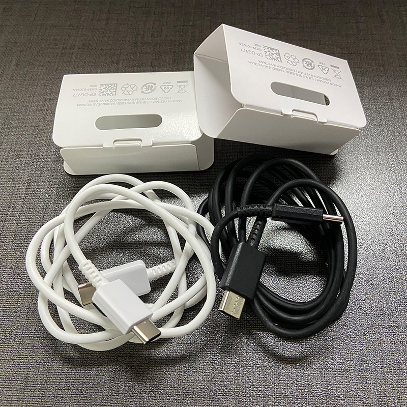 

25w Cables Surper Fast Charge Type C To Type-C for Samsung Galaxy S22 S21 S20 S10 S9 S8 S7 note 10 Plus Support PD Quick Charge cords, White