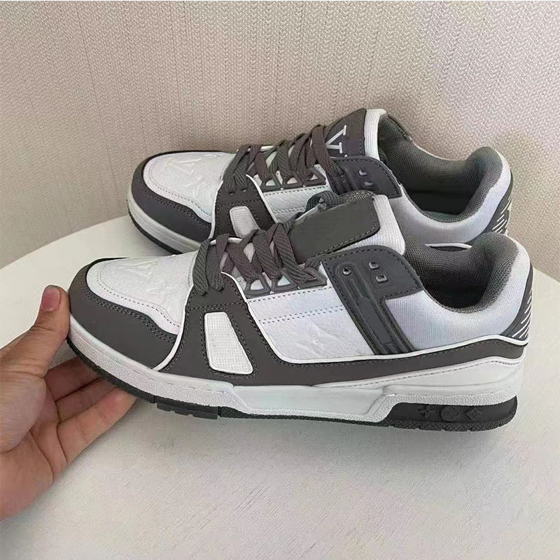 

2022 fashion printing lovers casual skate shoes designer sneakers mens women low cut platform classic black white grey trainers 39-44 z04, #4