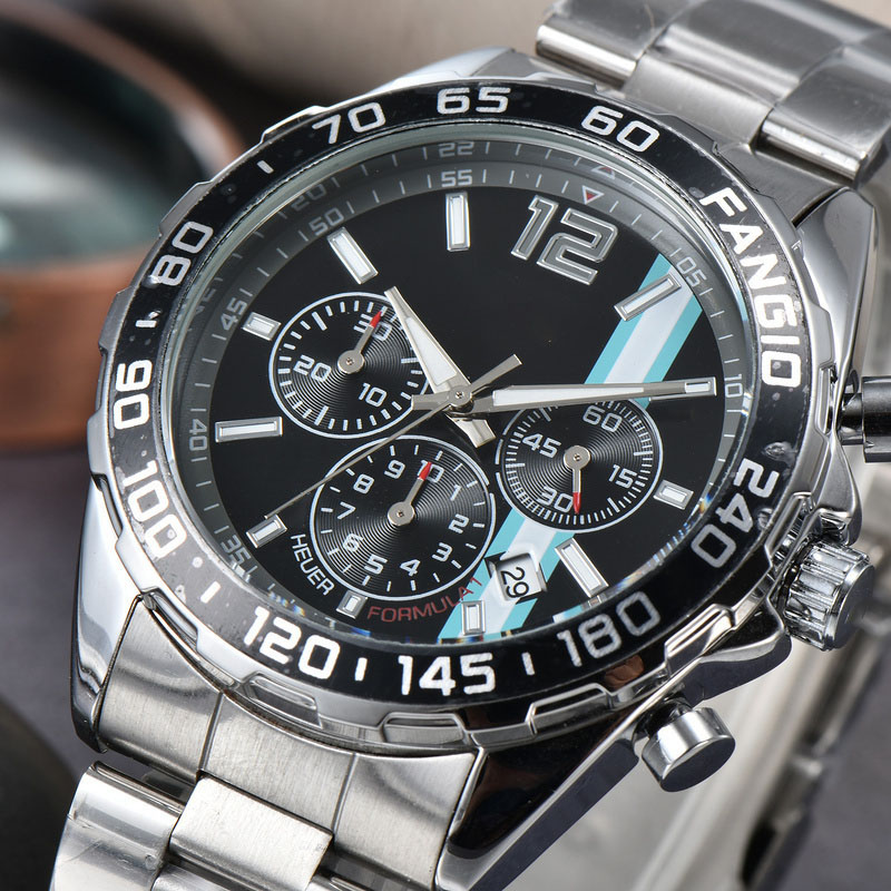

2022 Men's luxury Quartz Watch Business Refined Fashion Multi-function Calendar Steel Band Watches, F00001