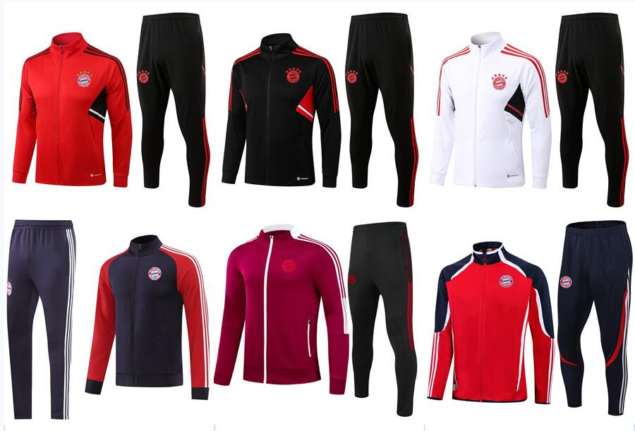 

22-23 Bayern Tracksuit Soccer Sets 2022-2023 SANE BAYERN MUNICH COMAN DAVIES MULLER KIMMICH tracksuits Long Jacket SET TRAINING SUIT