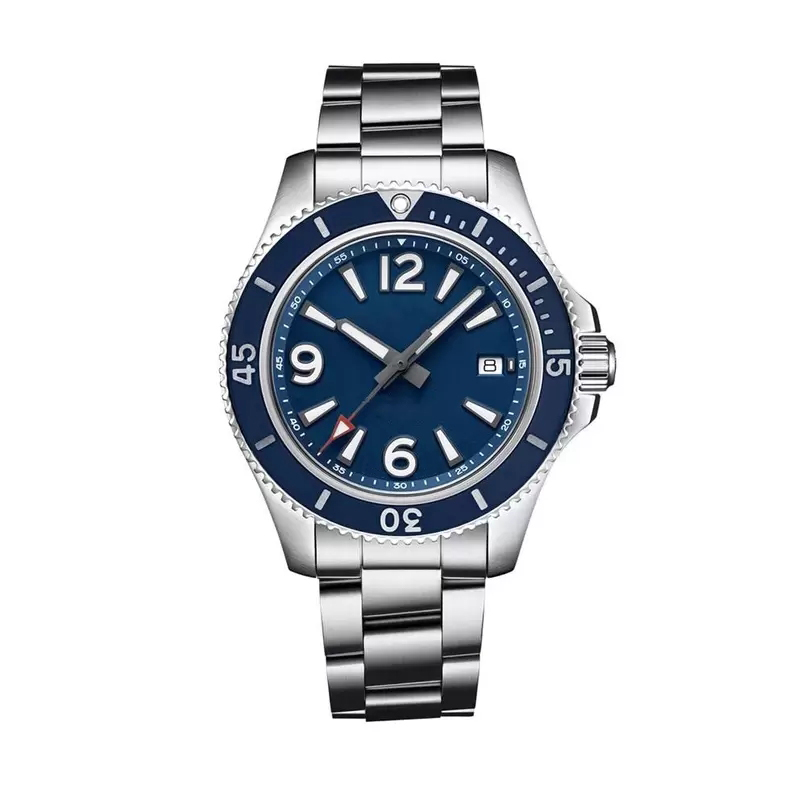 

New Mens Watch Ocean Stainless Bezel Automatic Mechanical Watch Black Yellow Number Dial Rubber Stainless Steel Sapphire Crystal, Make waterproof 50m