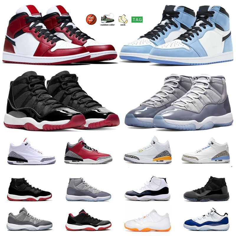 

Sports Shoes With Box Jordan 1S 3S 4S 11S Mens Basketball Shoes Black Cat Women Jumpman Retro Chlorophyll Denim Red Cement Pure White Court Purple Trainer Sneakers