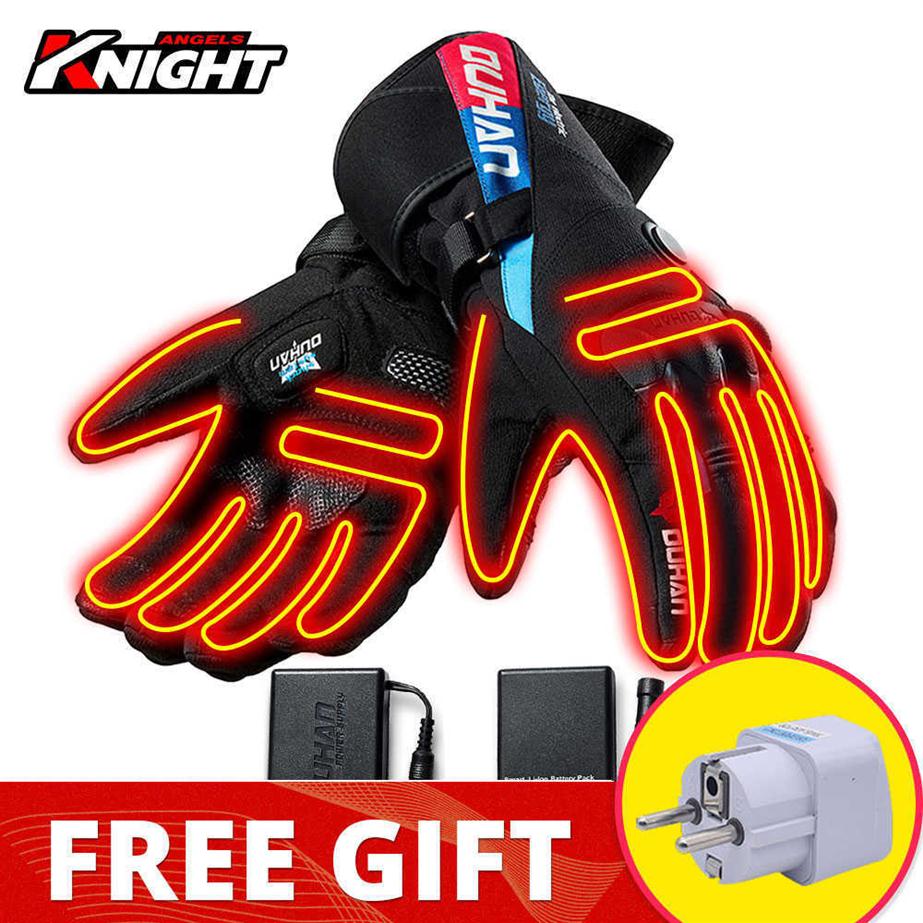 

DUHAN Winter Motorcycle Heated Gloves Battery Powered Riding Gloves Waterproof Keep Warm Guantes Calefactables Moto Touring H1022207R, A2
