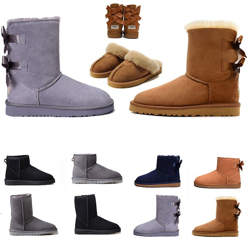 

Australia Australian women snow boots triple luxury designer boots black chestnut purple pink grey fashion classic ankle short boot womens ladies girls ugglies, With box