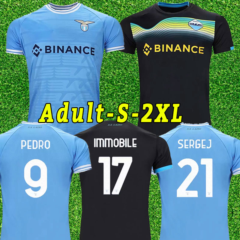 

22 23 Lazio Immobile soccer Jersey 2023 IMMOBILE LUIS BASTOS SERGEJ ACERBI MARUSIC men, Third+patch