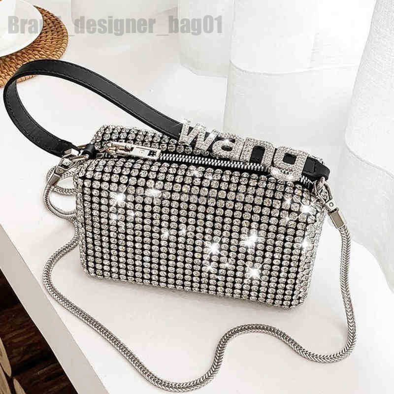 

Clutch Bags Women Diamond Hobo-bag For 2022 Female Clutch Design Brand Luxury Shoulder Bags Handbag Leather PU Shiny Hobo-bag Messenger Bag 102422H, No wang