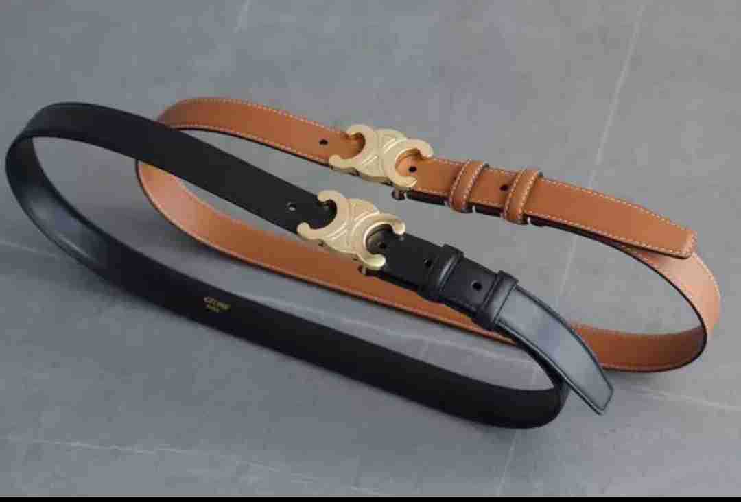 

Fashion 2022 fire triumphal arch leather waist women's belt, Brown