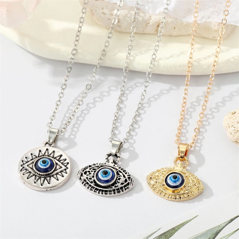 Collier pour les yeux diaboliques pour les femmes Gift Vintage Round Turc Lucky Blue Eye Choker Colliers Bijoux