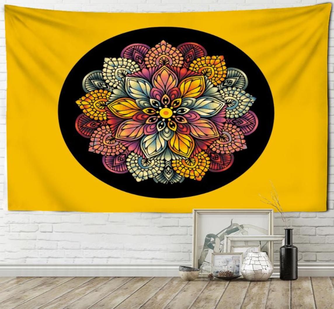 

Tapestries FlowerShaped Mandala Tapestry Wall Hanging Bohemian Elephant Style Witchcraft Tapiz Hippie Artist Home Decor8461042