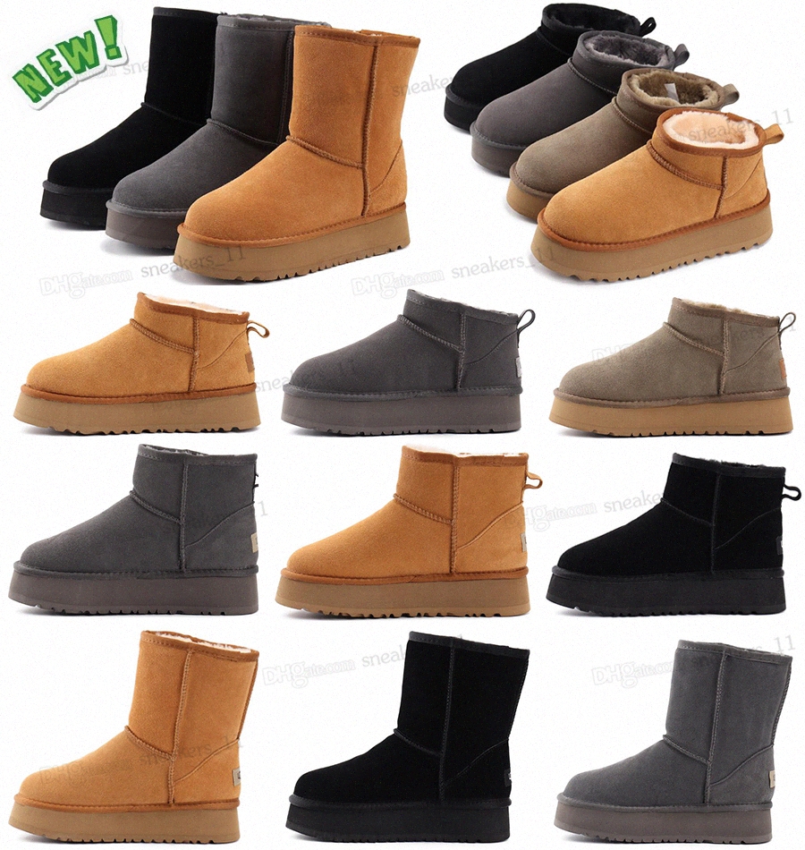 

ugglies boots Classic Mini Platform Boots Designer Women Men Snow Boots Real Leather Thick Bottom Brown Slip-on Australia Australian Booties Winter Houdi 8QON, No shoes
