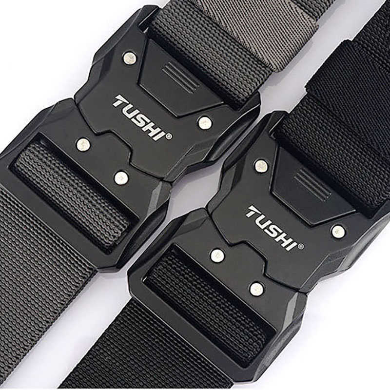 

Belts Men Magnet Buckle Outdoor Tactical Military Army Belt Unisex Magnetic Multi Function Combat Survival Nylon Sports Cycling Belts G221027, Black