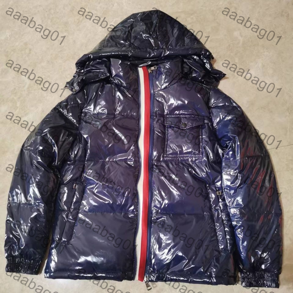 

Mens down jacket parkas black purffer coats hooded quality casual outdoor feather outwear keep warm thick double zipper White duck down filling badge decoration