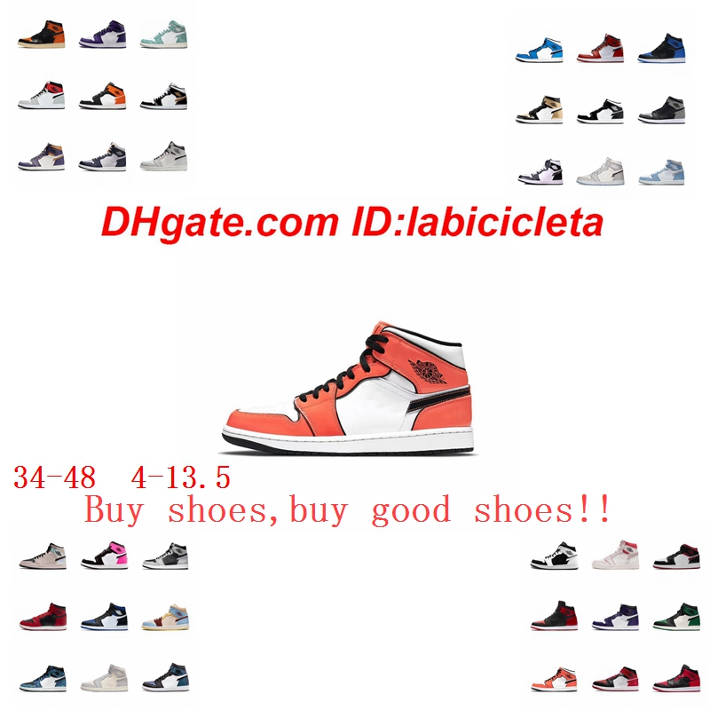 

University Blue 1 Basketball Shoes Jumpman 1S High Dark Mocha UNC Light Smoke Grey Hyper Chicago Patent Bred Royal Toe Men Women Trainers Sneakers 36-47, 27