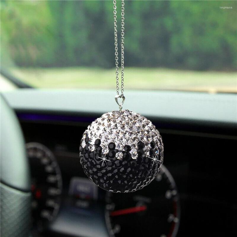 

Interior Decorations Car Hanging Ball Rear View Ornament Accessories Rhinestone Metal 3.5cm