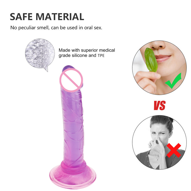 

Translucent Soft Jelly Big Dildo Men Gay Vaginal Anal Massage Realistic Masturbator Butt Plug Sex Toys For Woman Dildo Sex Tools