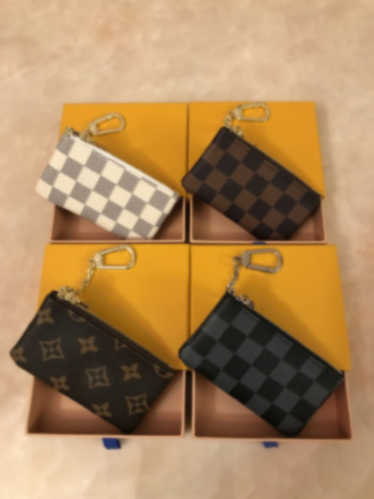 

Key Wallets louiseity 1 viutonity womens Louisity Vuttonity Lvs KEY POUCH POCHETTE Designer Coin Purse Keychains ring Credit Card Holder Luxury Mini Wallet Bag 02, Black flowers