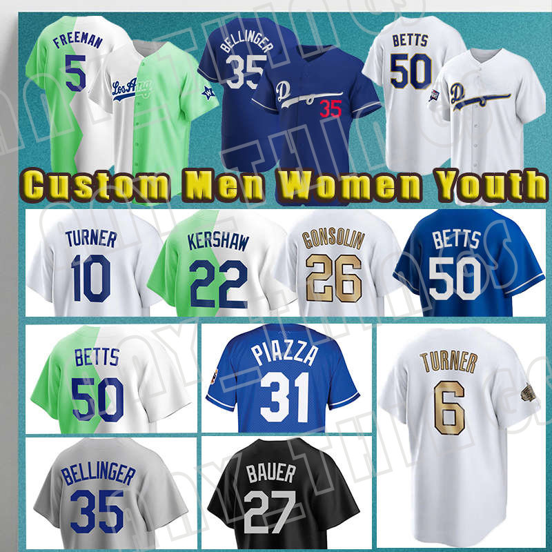 

50 Mookie Betts Baseball 5 Freddie Freeman 6 Trea Turner Jersey Julio Urias Cody Bellinger Dodgers Clayton Kershaw Justin Turner Chris Taylor Max Muncy Dustin May, Men custom retro (d q)