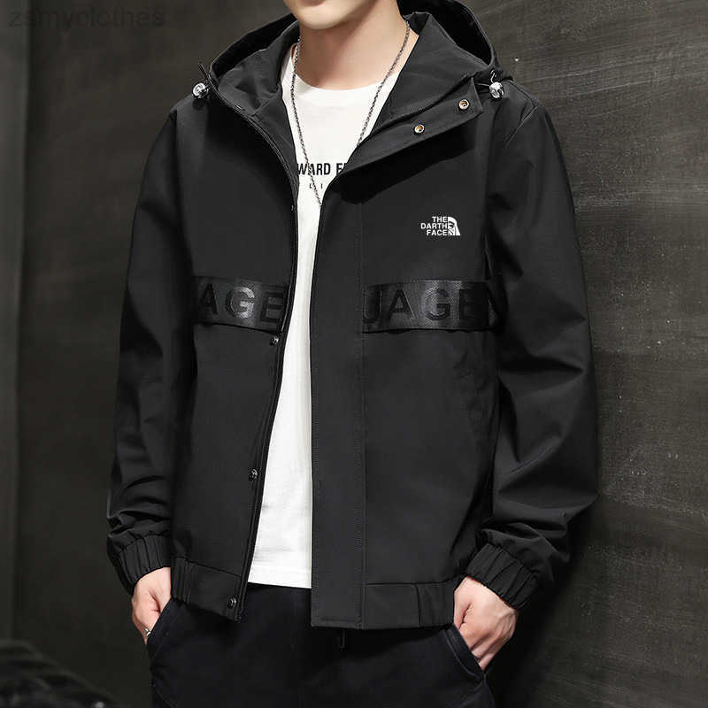 

Men's Jackets Fashion Brand Hoodie Men Coats Casual Solid Thin Elastic Cuffs Jacket, Black 7029