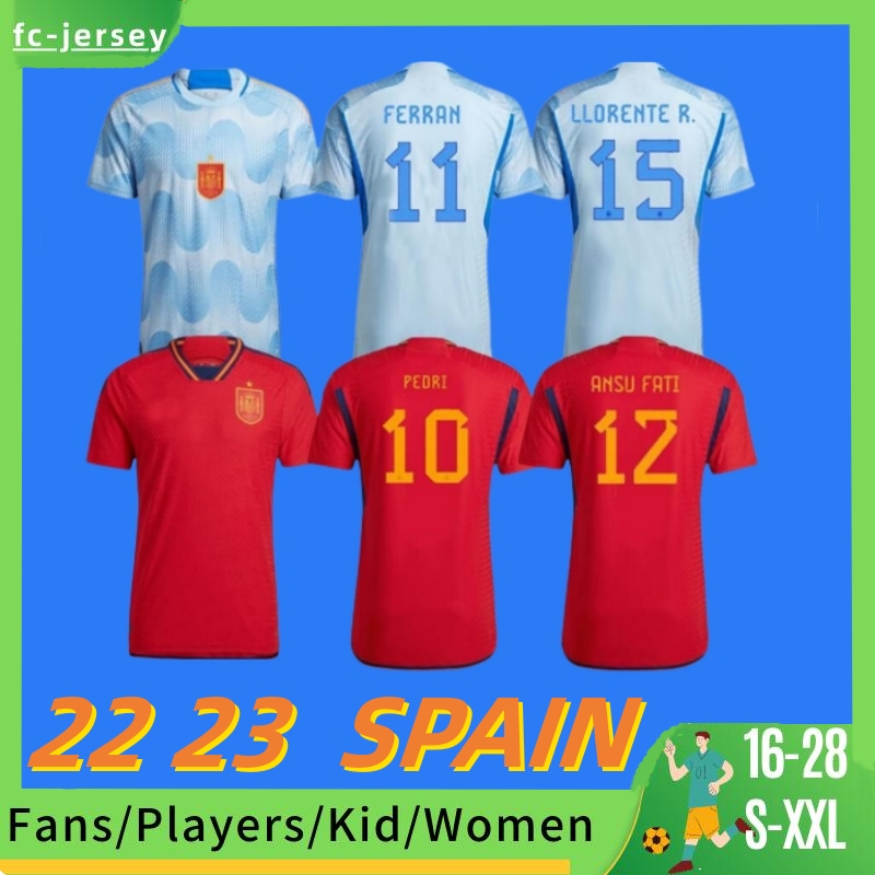 

2022 Spain soccer jerseys fans tees 22/23 WORLD CUP MORATA KOKE GAVI PEDRI FERRAN SERGIO Team Shirt JORDI ALBA SARABIA GARCIA SARABIA LAPORTE Football Uniform, Bag