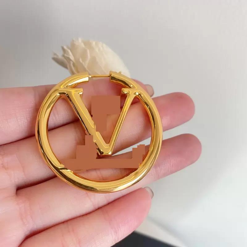 

Designer Luxury Fashion 18K Gold Hoop Earrings lady Women Party Ear Studs Wedding Lovers Gift Engagement Jewelry With Box