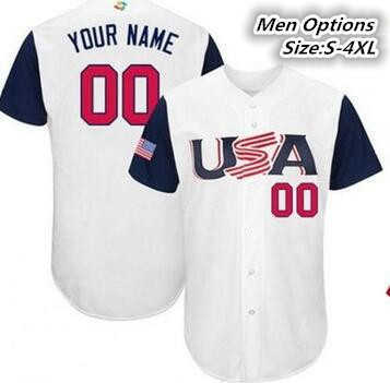 

NEW College Baseball Wears Baseball Jerseys Custom 2017 World Baseball Team USA WBC Classic Jersey Marcus Stroman Nolan Arenado Giancarlo St, Grey