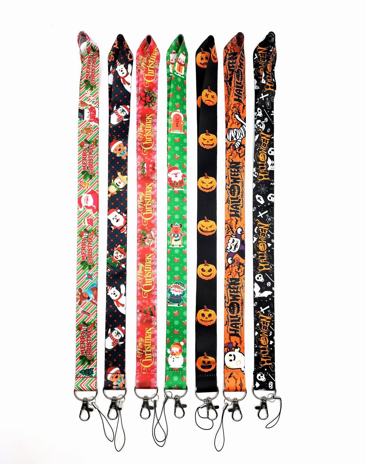 Christmas Halloween Cartoon Neck Strap Lanyard For Keys ID Card Badge Holder Keychain Lanyard Hang Rope With Keyring