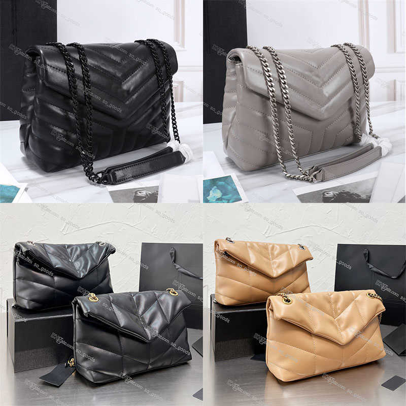 Designer LOULOU et LOULOU PUFFER Sac en cuir véritable Femme Grande chaîne Épaule Matelasse Jouet Petit Moyen Luxe Mode Noir Beige sympa