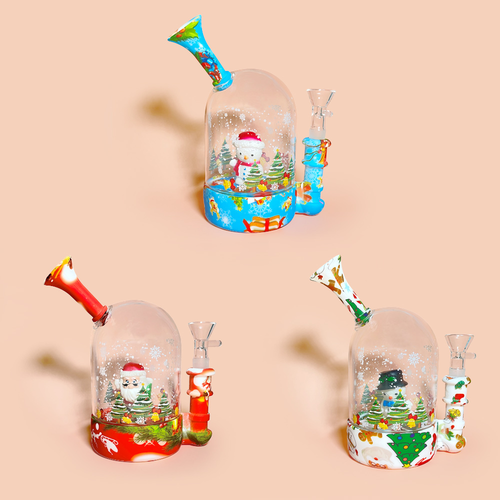 

Home Garden glass bong high silicon shisha Christmas series different shape hookah silicone water pipes bongs dab rig oil rigs