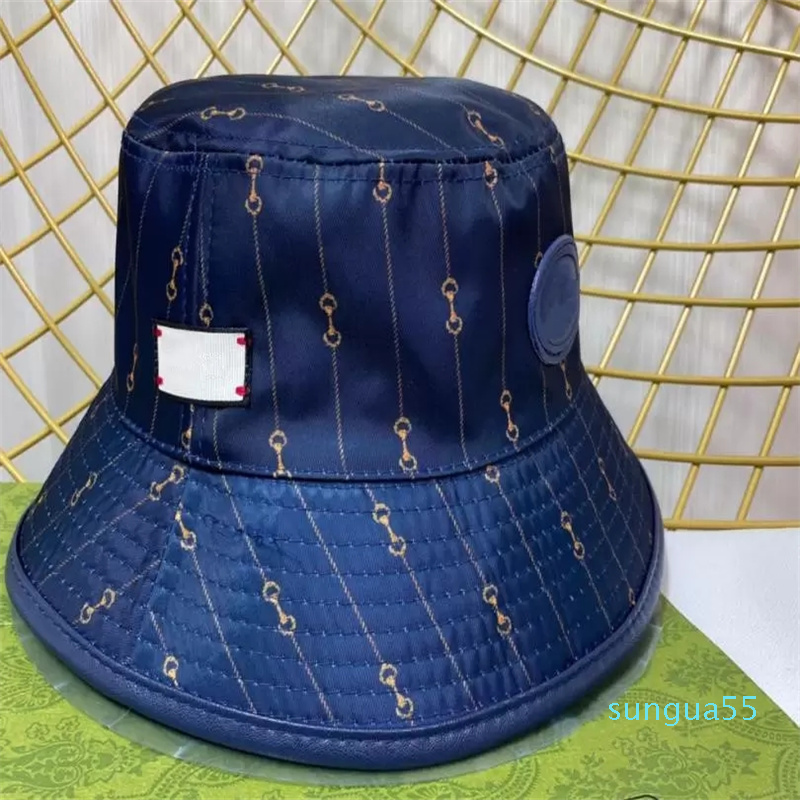 

Stingy Brim Hats Designer Nylon Bucket Caps Women Letter Print Double Side, As pics