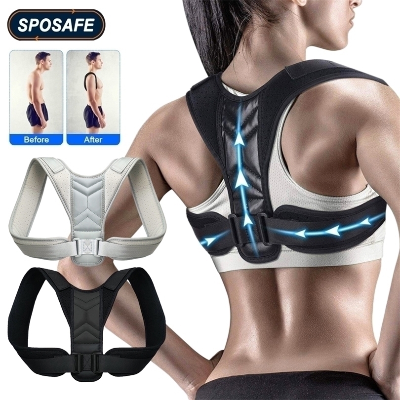 

Back Support Adjustable Posture Corrector Shoulder Clavicle Correction Belt for Men Women Humpback Seated 221027, White