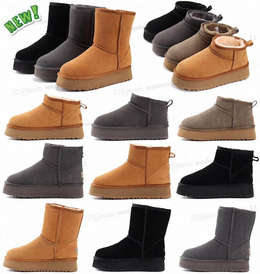 

ugglies boots Classic Mini Platform Boots Designer Women Men Snow Boots Real Leather Thick Bottom Brown Slip-on Australia Australian Booties Winter Houdi 5M45, No shoes