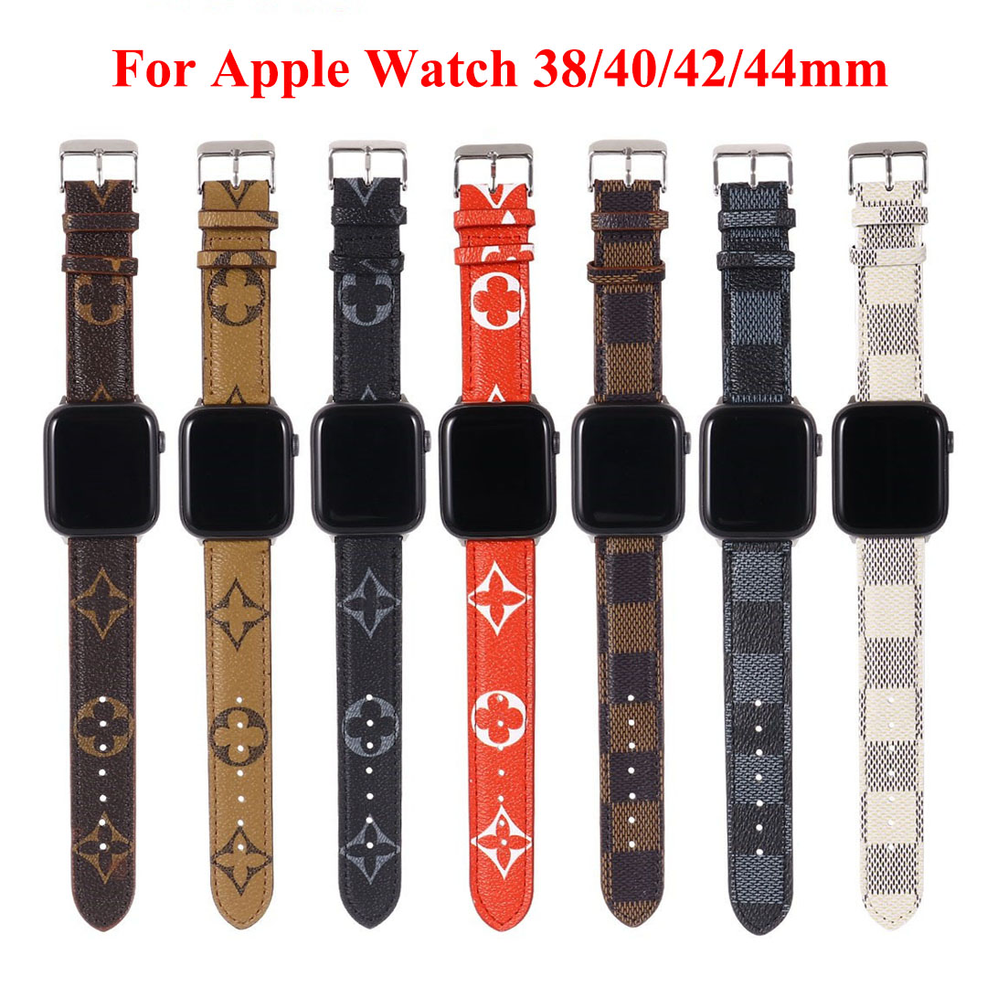 

Watch Bands For Apple Strap Designer Luxury Sport Leather three star Strap smart watchs 38mm/40mm/41mm and 42mm/44mm/45mm i-watch Wrist Band Fashion Adjustable Top