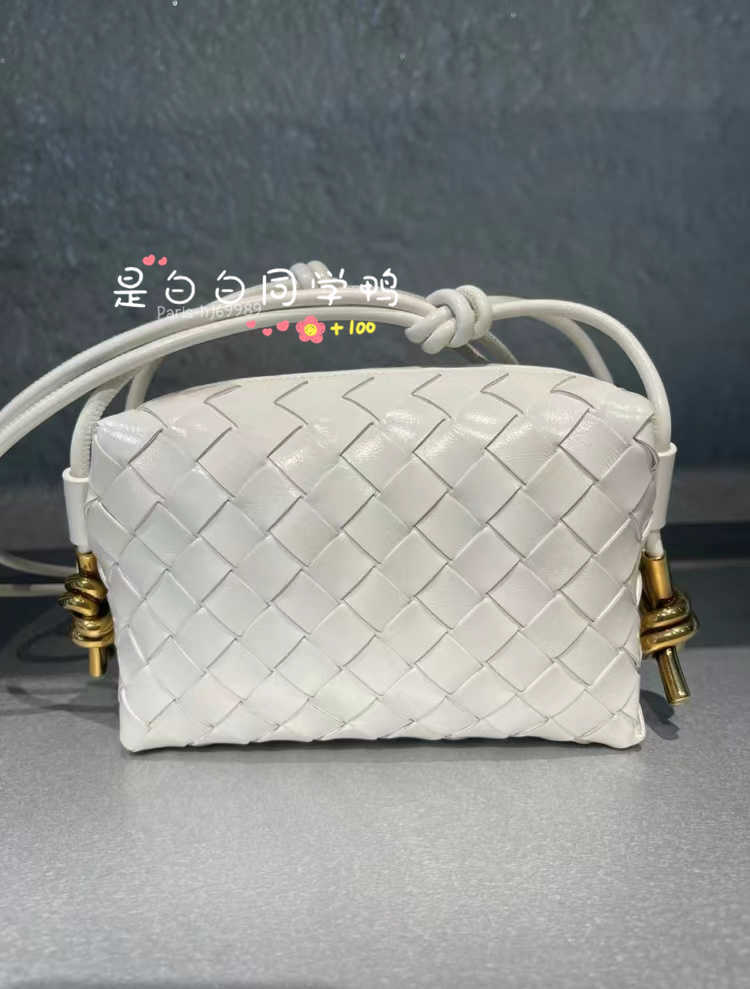 

Classic fashion woven Bottess bags Venetas cross-country camera New Mini LOOP Camera Metal Bu le Woven One Shoulder Oblique Span Box have logo, Mini bone beige