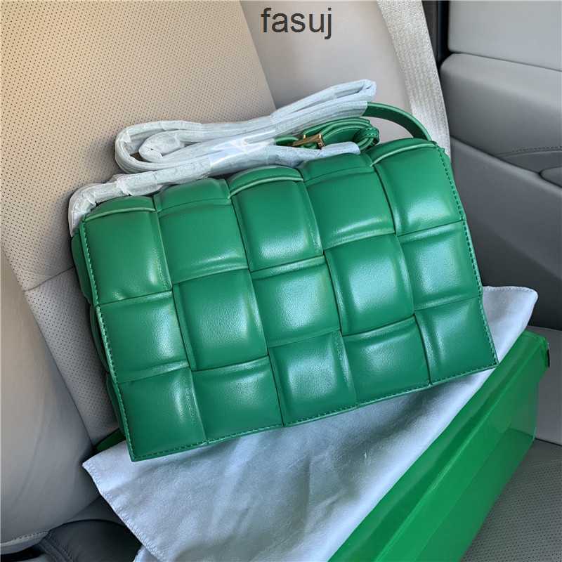 

Fashion Ladies Bottess bags Venetas divani green woven large lattice pillow tofu Single Shoulder Messenger leisure small square women's, White