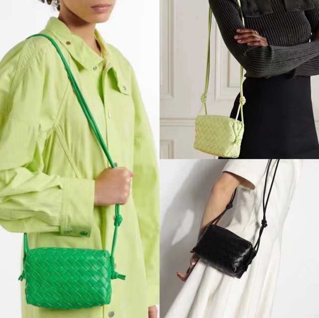 

Classic fashion woven Bottess bags Venetas cross-country camera counter leather mini loop have logo, Please note the color