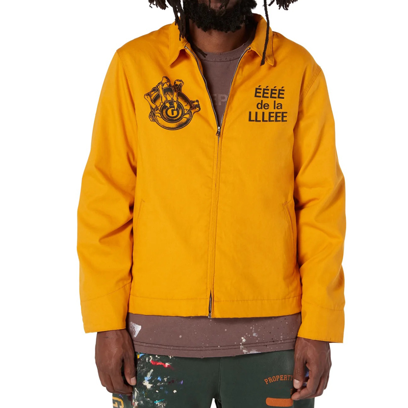 22fw USA Zipper Eyeball Skull Hand Coat Autumn Winter Coach Jacket Men Women High Street Wind Proof Emblem Patchwork Outerwear