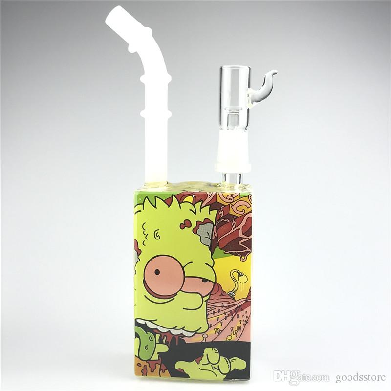 

14mm Hitman Glass Water Bongs Liquid Sci Juice Box Hookah Dab Oil Rigs 7.5 Inch Thick Heady Rig Beaker Bong for Smoking Pipes