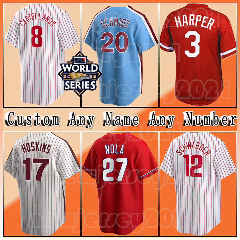 

10 J.T. Realmuto Phillies 3 Bryce Jersey Harper Baseball Nick Castellanos Kyle Schwarber Mike Schmidt Aaron Nola Rhys Hoskins Didi Gregorius McCutchen Lenny Dykstra, Men custom retro(feichengren)