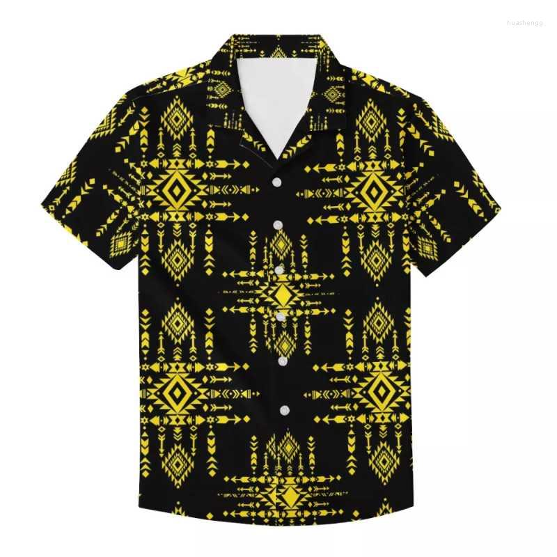 

Men's Casual Shirts Men's Mens Short Sleeve Baggy Buttoned Summer Beach Shirt Polynesian Tribal Tattoos Print Comfortable Polyester, Qqqtbuluo04f16