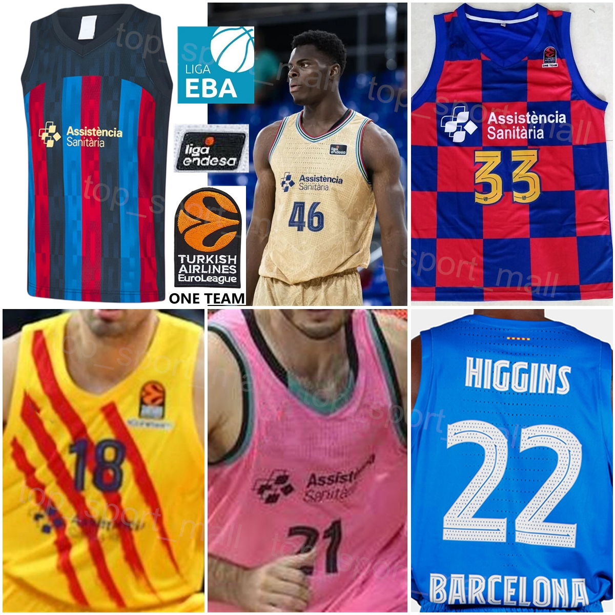 

2022-23 Basketball Barca Lassa 9 Ricky Rubio Jersey 11 Juan Carlos Navarro 33 Marc Gasol 16 Pau Gasol 19 Leandro Barbosa Shirt Liga Endesa Euroleague Baloncesto, 2019 yellow