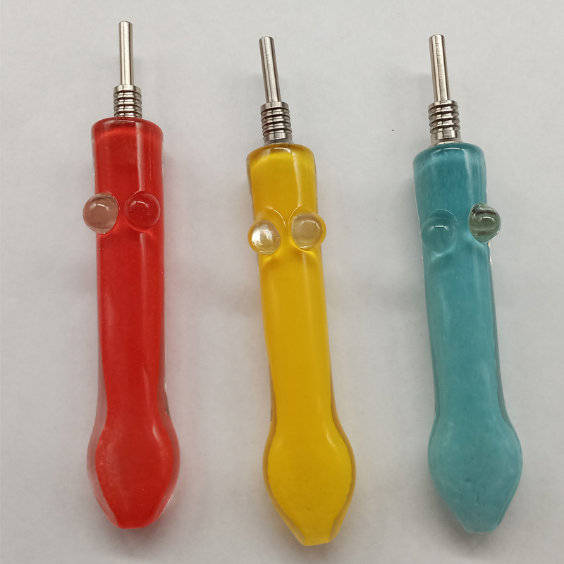 

DPGHS004 3.6inch Smoking High Quality Glass Dab Straw with 10mm Male Titanium Tip