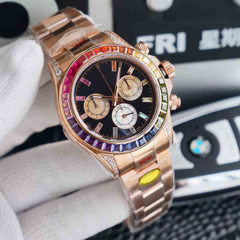 

Rainbow Di Automatic Mechanical Watch Men's Steel Belt Tape Daytonas Series 7750 Movement Advantages, Silver shell steel strip