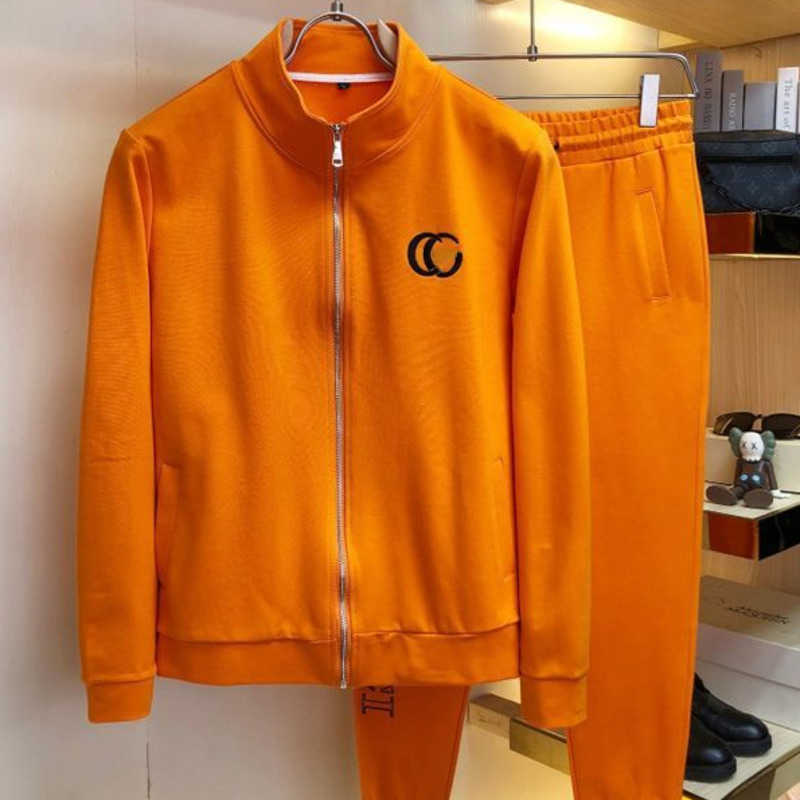 

Luxury Gg mens tracksuit designer jacket pants two-piece hoodie sweaterpants embroidery sports suit men women casual clothes, Orange