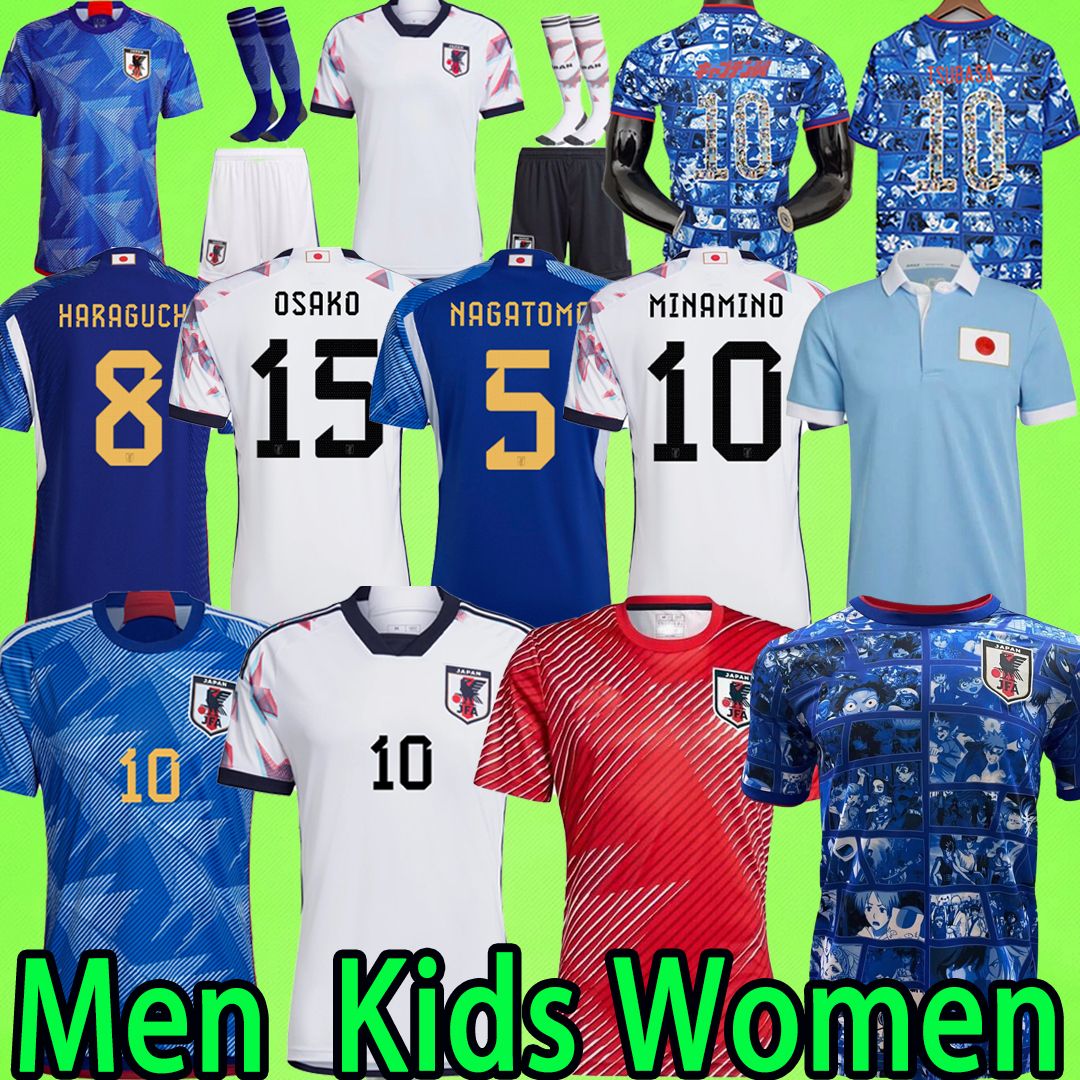 

Japan 2022 Soccer Jersey Player version Fans MINAMINO OSAKO NAGATOMO YOSHIDA ATOM 2023 Japanese 22 23 child Football Shirt HONDA MEN KIDS KIT WOMEN Pre match home away, Fans version 2021
